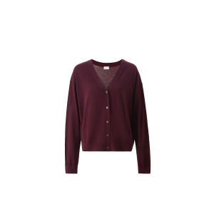 Ochirly Wool Cashmere Knitted Jacket V-Neck Lightweight Breathable Womens Cardigan Spring 2025 Regular Fit Casual Style