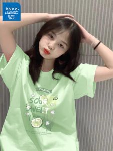 Jeanswest | Pastel Green Short Sleeve Spring Summer New Loose T-Shirt