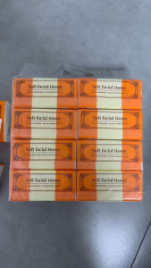 32Packs Soft Skin-Friendly Scented Facial Tissue 4-Ply Orange Thick Strong Family Economical Tissue