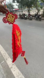 Khánh Quạt Nỉ Nhung Decor Tết – Đỏ Vàng Rực Rỡ Thu Hút Tài Lộc Decor Đẹp Đón Xuân An Lành