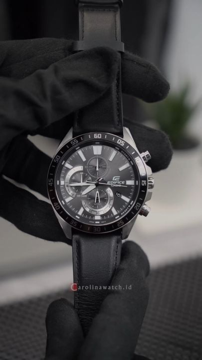 Jam Tangan Pria Casio Edifice Chronograph EFV-620L-1A Black Dial Black  Leather Band Lazada Indonesia - Main Image