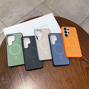 Summer applicable S26Ultra mobile phone case S25Ultra two-color honeycomb heat dissipation magnetic suction S23Ultra protective case h260709