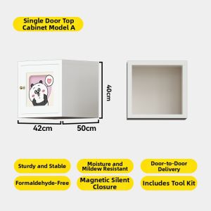 MEISD | Dopamine Cartoon Glass-door Iron-look Combination Wardrobe