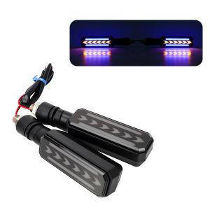 KEVANLY | 1/2Pairs Motorcycle LED Square Shaped Turn Signal Light Flowing Water Arrow Signal Lights White Yellow DRL Driving Lamp