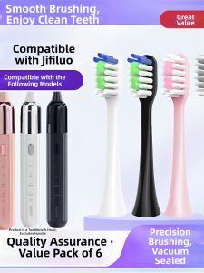 Soft Bristle Electric Toothbrush Head Replacement Universal for GIYFERO/Jifeilo Y4/Y4S/Y4Spro Oral Care Deep Cleaning Nylon Bristles