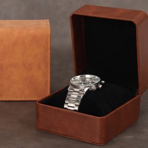 กล่องใส่นาฬิกาหนัง PU หรูหรา แบบพับได้ กล่องเก็บนาฬิกาสำหรับผู้ชาย กล่องจัดระเบียบเครื่องประดับ กล่องบรรจุภัณฑ์แบบพกพา กล่องใส่นาฬิกาสำหรับเป็นของขวัญ
