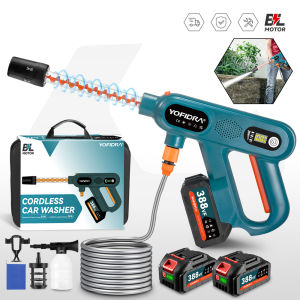 250 Bar Brushless Water Jet Gu n Cordless Car Washer Electric High Pressure Washer Gu n 3 Gear Power Home Car Washing Water Spray Gu n for Makita 18V Battery