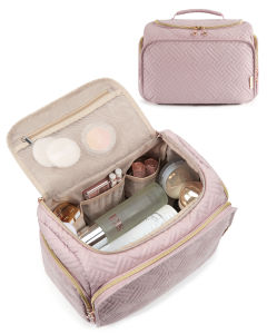BAGSMART Large Capacity Womens Makeup Bag Travel Toiletry Bag With Handle Waterproof Storage Cosmetic Organizer Cases