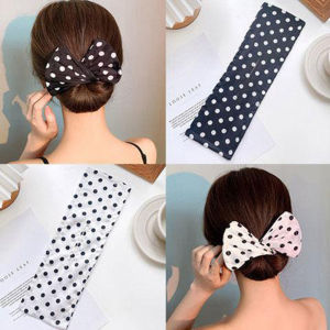 Ditoo Original Fashion Hair Ponytail Hair Band Deft Bun Wire Bow Curler Printing Magic Clip Twist Simple Curler