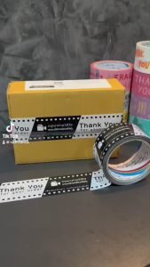 Louis Tape Thank You เทปปิดกล่อง พร้อมข้อความกรุณาถ่ายวีดีโอ (เเพ็ค6ม้วน)