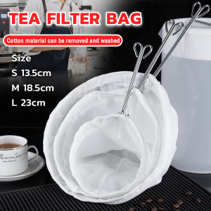 Digeo Reusable Mesh Milk Tea Filter Bag With Handle Steel Ring Cotton Cloth Filter Kitchen Accessories