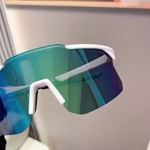 2 Pieces Sports Bike Sunglasses Racing Uv Protection Kit  Color White And Black Frame Color White And Black Lens Color Mirrored
