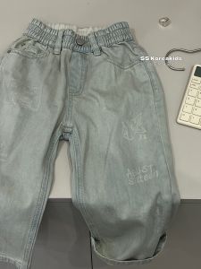 กางเกงยีนส์เด็กชาย Bora ทรงเก่า ทรงเก๋ไก๋ ทรงเกาหลี ผ้าฝ้ายผสม ฤดูใบไม้ร่วง 2025 กางเกงขายาวสำหรับเด็กชาย