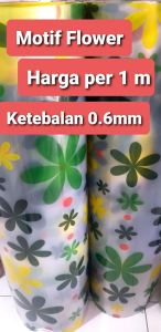 Fiber Plastik Penutup Pagar Rumah Meteran Motif Bunga Hijau