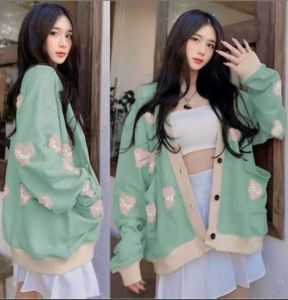 9887 Cardigan SWEE LOVE Outher Sweater Anak Perempuan|Cardigan Outher Sweater Wanita Kardigan Knit Cardigan Sablon Wanita