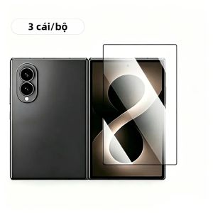 Bộ 3 Miếng Dán Bảo Vệ Màn Hình Kính Cường Lực Cho Samsung Galaxy Z Fold 8 Ultra Flip Black Edge Clear HD Chống Trầy Xước Phim Bao