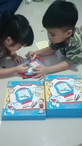 กระดานระบายสีตัวต่อโดราเอมอน Doraemon Puzzle Drawing Board  สมุดภาพระบายสี ของเล่นเด็ก เสริมพัฒนาการและทักษะของเด็ก ลิขสิทธ์ถูกต้อง