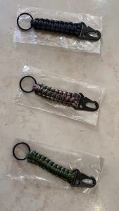 Paracord Keychain Ring Survival Kit Camping Carabiner Military Braided Cord Rope With Clips Lanyard Emergency Knot Outdoor Tool