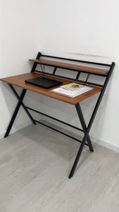 Bàn văn phòng chữ X QUI PHÚC gấp gọn thông minh thiết kế 2 tầng tiện lợi chắc chắn tiện lợi