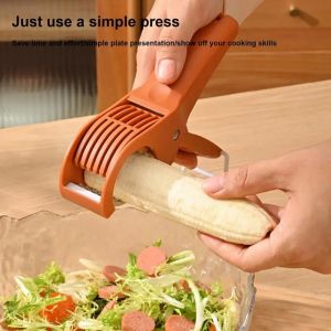 Manual Salad Chopper Stainless Steel Blades Safe Finger Guard For Fruit Vegetables Salad Kitchen Camping Portable Slicer Tool