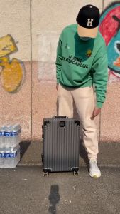 TZJM Aluminum luggage  Frame Suitcase 20/24 inch Dual Three Position Combination Lock Luggage Suitcase Luggage maleta