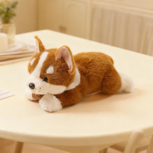 1pc Lovely Sitting Corgi Plush Toys Soft Stuffed Animal Doll Cartoon Cute Pillow Home Decor