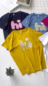 MOTIF HI BULAT - KAOS OVERSIZE WANITA WITH SAY HI COTTON COMBED BAJU KAOS DISTRO LERIST