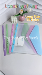Long Loose Leaf Bag 11 Holes Transparent Bag Mixed Color File Bag 4/8/12/20 Pcs Binder Pounch Set