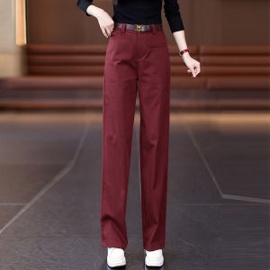 High Waist Slimming Wide Leg Pants Womens Fashionable Drapey Straight Cut Tencel Cotton Spring Autumn New Style