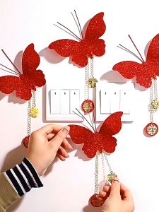 Đôi Bươm Bướm Trang Trí Công Tắc Đèn Ngủ Giỏ Quà Phụ Kiện Phòng Ngủ Đám Cưới Đám Hỏi (Mẫu 2)