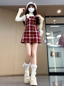 PEIZIXUAN | Red Plaid Dress