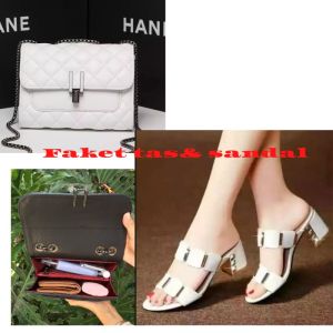 paket TAS SLEMPANG WANITA dan sandal heels hak 5cm terbaru g wanita
