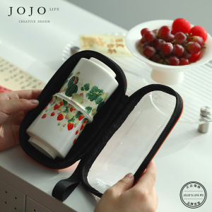 Portable Travel Tea Set Gift JOJOS L. PD. Strawberry Watermelon Purple Spring Gap Chinese Style Ceramic Tea Cup Set