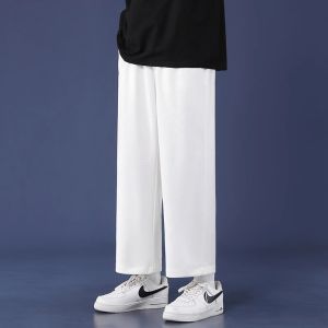 SHUMEISHI | Loose Straight High Waist Slimming Flannel Sport Pants