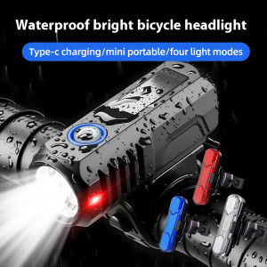 Super Bright LED USB Cycling Lighting Outdoor Waterproof Bicycle FrontLlight +Taillight Set Portable Bicycle Flashlight