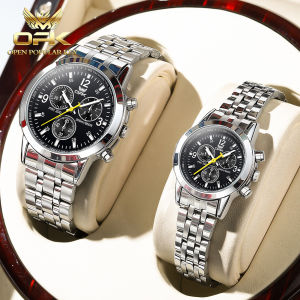 OPK resmi autentik jam couple pasangan 2025 anti air mode elegan multifungsi bercahaya dial tali jam baja tahan karat jam tangan couple