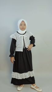 GAMIS ANAK PEREMPUAN QIANA ROMPI BROKAT DRESS MAXY GL FASHION