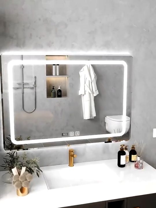 LED Bathroom Mirror with light Decorative Wall Mounted Rectangle ...