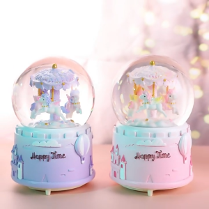 Crystal Eight Music Glass Discoloration Light Ball (Free Battery) 水晶球音乐盒创意渐变色灯八音盒 (免费电池)
