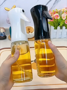 300ml Glass Oil Spray Bottle - Home Use Food Grade Oil Spray Bottle - Kitchen Non-Condensing Oil Atomizing Spray Bottle