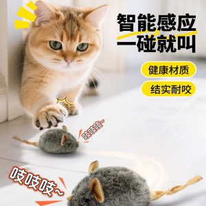 Interactive Plush Cat Toy Realistic Mouse Sound Producing Self Entertaining Dental Grinding Toy for Kittens Quality Assurance