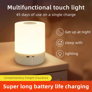CANMEIJIA LED Night Light Touch Dimmable Table Lamp 3 Color Bedside Lamps Portable USB Rechargeable Desk Ambient Light for Bedroom Office Hallways Home Decoration