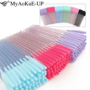 Bộ 50 Pha Lê Silicone Mi Bàn Chải Mi Trang Điểm Làn Mi Lược Chải Lông Mày Nối Dài Spoolie Mỹ Phẩm Dụng Cụ Chăm Sóc Lông Mi