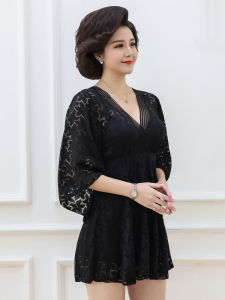 Bộ Đồ Bơi Liền Thân Dáng Chữ a Cổ Điển Dành Cho Phụ Nữ Trung Niên Và Cao Tuổi Của Yifu Có Thiết Kế Hở Vai Và Đệm Ngực