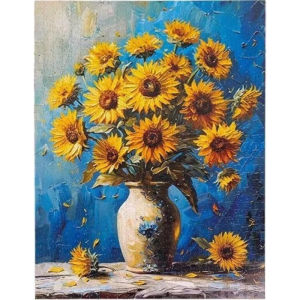 Adult 500/1000/1200/2000PCS Jigsaw Sunflower Puzzle Painting Puzzle Intelligence Stress Reduction Cartoon Puzzle Festival Gift