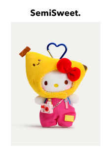 Kitty Cat Banana Style Plush Keychain