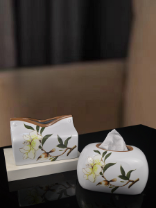 New Chinese Style Ceramic Tissue Box Table Decorative Accessories Home Creative Display Simple European Style Tea Table