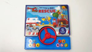 Emergency Vehicles Get Ready 10 Buttons Steering Wheel Sound Book For Kids To Go Rescue