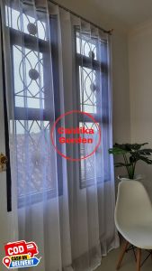 vitrase gorden /vitrase tipis transfaran/ gorden putih polos/ iner gordyn / daleman hordeng/ vitrase jendela puring hordeng model lipat kawat L 100cm L 150cm L 200cm L 250cm murah