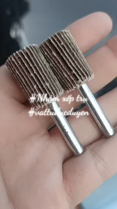 Nhám xếp trụ ráp xếp trụ Ø 15 cm - Đuôi 6mm - Đánh bóng chà nhám mài hoàn thiện - #vattuducduyen